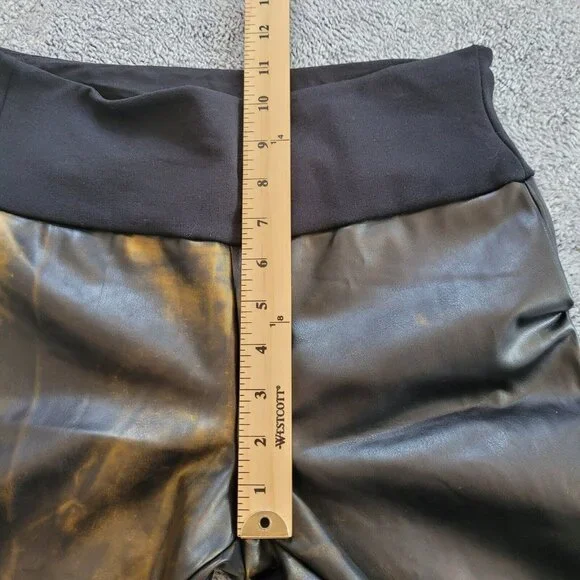 ASsets Spanx Leggings Medium Metallic Gold Faux Leather Disco Mob Wife 16394